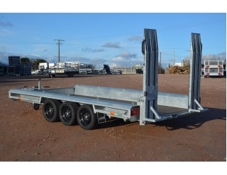 Vlemmix Porte-engin 400 x 180 PTAC 3500kg timon réglable rampes 3 essieux 3x1350 kg